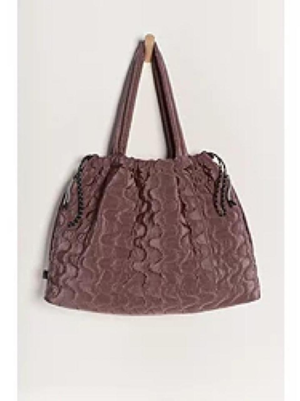 🍂🍁🤎NWT Free people Quilted Purple-ish /Brown / Taupe tote bag In Gun Metal